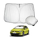LUWU フォルクスワーゲン ゴルフ 8代目 アクセサリー Volkswagen Golf専用 車用サンシェード フロントガラス サンシェード フォルクスワーゲンサンシェード 折り畳み式 UV保護 日焼け止め 日よけ 日差しカット 紫外線カット 収納バッグ付き