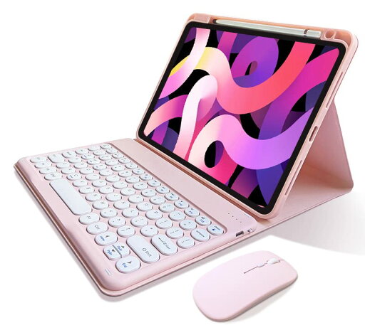 マウス付き iPad Air 11インチ M3/M2 (2025/2024)/10.9インチ iPad Air 第5/4世代 キーボードケース 丸型キー Apple Pencil 充電対応 iPadPro11 第4/3/2/1世代 キーボード カバー 可愛い 分離式 カラーキーボード (ピンク) マウス付き iPad Air 11インチ M3/M2 (2025/2024)/10.9インチ iPad Air 第5/4世代 キーボードケース 丸型キー Apple Pencil 充電対応 iPadPro11 第4/3/2/1世代 キーボード カバー 可愛い 分離式 カラーキーボード (ピンク)