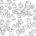 KALOLINNA ヘアゴム ハンドメイド用 留め具パーツ 足パーツ 透明 プラスチック 台座 髪留め 髪飾り 手作り 材料 素材 DIY (100個 セット)