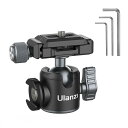 ULANZI U-80L 雲台 ボールヘッド 自由雲台 アルカスイス互換 ボール雲台 カメラ雲台 360度調整可能 小型 耐荷重10kg 1/4インチネジ穴 コールドシュー付き アルミ合金 安定 コンパクト ビデオ カメラ 三脚用 六角レンチ付き