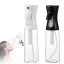 SensaBliss スプレーボトル 霧吹き300ml 2個セット 連続噴射 超微細噴霧 漏れ防止 葉水 化粧水 アルコール対応 ミストスプレーボトル 観葉植物用 園芸用 アイロン 清掃用 ダニ除け 除菌消毒スプレー 美容室用 家庭用 ペット用 (透明+黒)