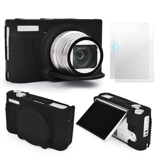 VOVMOEYA SX740/730ケースセット、シリコンケース+ガラス保護フィルム CANON SX740/SX730との互換性あり シリコンカバー キャノン デジタルカメラ 保護カバー SX740・SX730 HSコンパクトカメラ シリコンケース 強化ガラス 滑り止め 耐衝撃(ブラック) VOVMOEYA SX740/730ケースセット、シリコンケース+ガラス保護フィルム CANON SX740/SX730との互換性あり シリコンカバー キャノン デジタルカメラ 保護カバー SX740・SX730 HSコンパクトカメラ シリコンケース 強化ガラス 滑り止め 耐衝撃(ブラック)