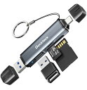 Dockteck SDカードリーダー,5 G超高速USB 3.0 SD/TFカードリーダー、3スロットUSB A/C to SD/Micro SD/USB AメモリカードリーダーはUHS-I SD/Micro-SD/SDHC/SDXC/MMCに適用、OTG機能付きプラグアンドプレイ
