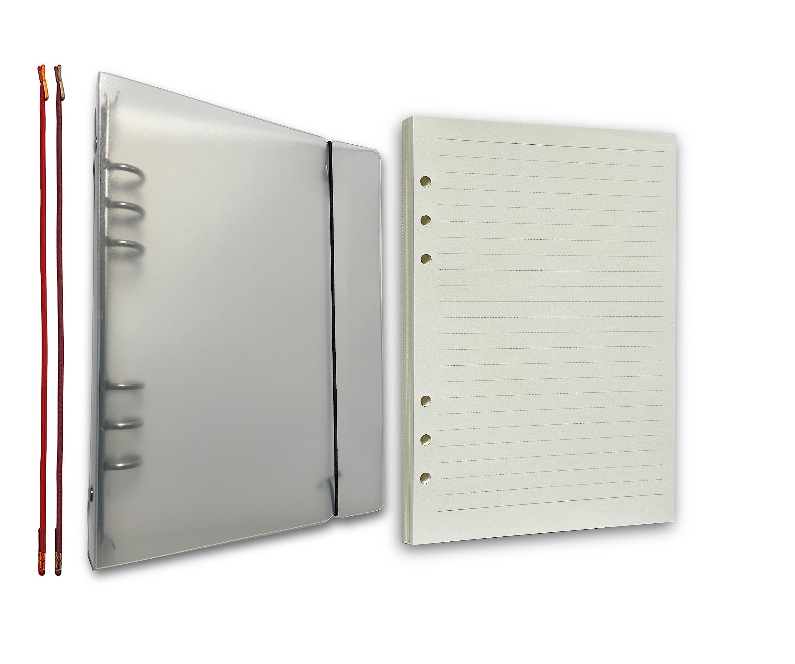 WBway システム手帳 セット 横罫 リフィル付き A5 サイズ メモ帳 バインダー 6穴 手帳 中身 交換 手帳 セット (A5サイズ)