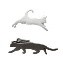 Yoursfs 猫 ネクタイピン セット 2本 ブラック シルバー ねこ ネクタイピン メンズ 面白い ネコ ネクタイ アクセサリー