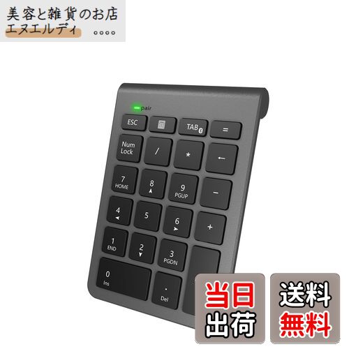 Bluetooth テンキーボード Alcey ワイヤレス テンキーパッド 無線 数字キーボード 22キー ブルートゥース数値キーボード 小型 持ち運び便利 コンパクト 多機能ナンバーパッド PC/Laptop/ノートブックなどに対応 （スペースグレイ）