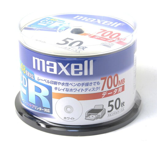 マクセル データ用CD-R 48倍速 50枚 CDR700STPWY50SP 700MB インクジェットプリンタ対応 マクセル データ用CD-R 48倍速 50枚 CDR700STPWY50SP 700MB インクジェットプリンタ対応