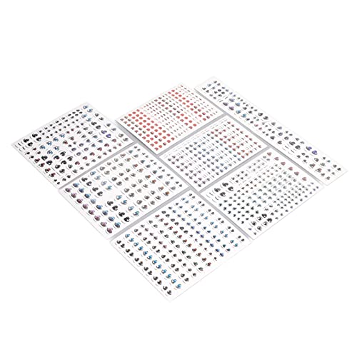 【送料無料】J-ouuo 7 枚のドールアイステッカー漫画かわいい使いやすい明るい色ボールジョイント人形 DIY 粘土用ドールアイペースト