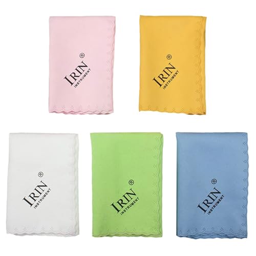 【送料無料】Chaojibao 5枚 5色 楽器用マイクロファイバークリーニングクロス、楽器用高級クロス ギター ベース ピアノ クリーニング