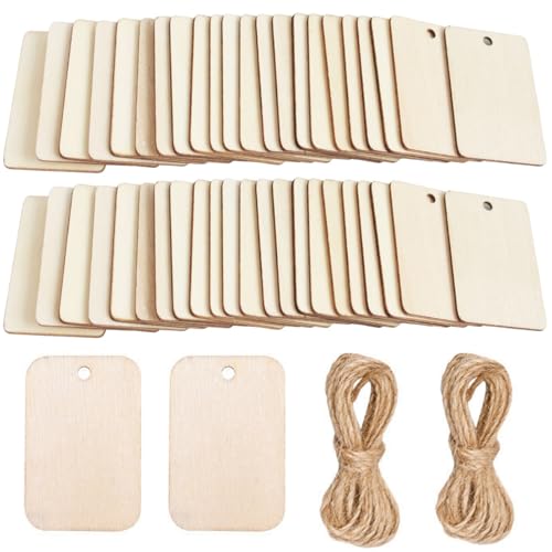 【送料無料】HOTQ ボトルネームプレート ボトルキープ 木材 タグ ボトル 木片 長方形 チップ 木材タグ ..