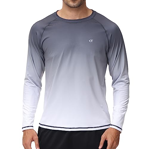 【送料無料】[Hyzhwl] ラッシュガード メンズ 長袖 水着 tシャツ UPF50+ 接触冷感 uvカット紫外線対策 水陸両用 速乾 通気 スポーツ 海水浴 サーフィン服 日焼け予防