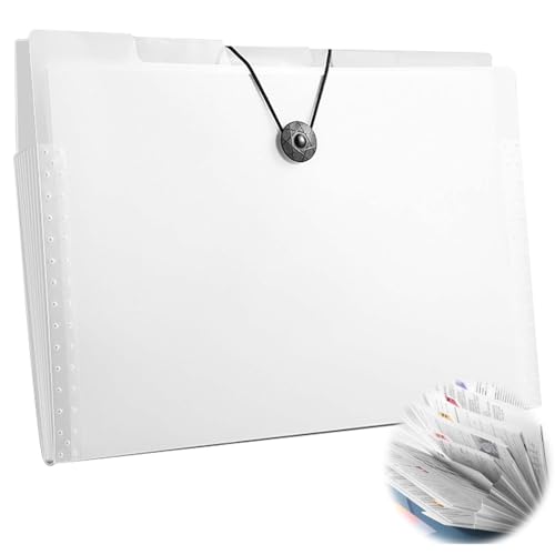 【送料無料】PAVIKEドキュメントファイル【32.5*24.3cm】クリアファイル収納ホルダー 5ポケット拡張ファイルフォルダー ファイルケース a4 アコーディオンファイル ラベル、ファイル用紙、レシートオーガナイザー付き、教室、家庭、オフィス、旅行に最適