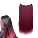 【送料無料】TVETE インナーカラー エクステ ワンタッチエクステ 赤 襟足ウィッグ 長さ約50cm ウィッグ エクステ 襟足 カラーエクステ エクステ ワン...