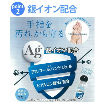 ハンドジェル 25ml　日本製 除菌ジェル アルコール洗浄タイプ 銀イオン配合(RSL)(在庫限り)