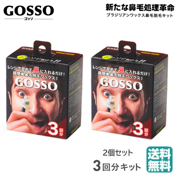 (ミニサイズ)(2個セット) GOSSO ゴッソ 3回分 ブラジリアンワックス 鼻毛脱毛キット (定形外送料無料）