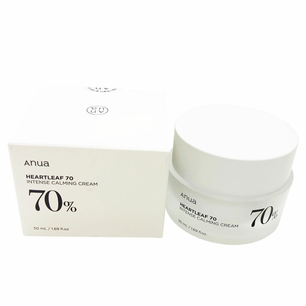 商品名 ANUA ドクダミ 70% インテンス カーミング クリーム HEARTLEAF 70 INTENSE CALMING CREAM 50ml メーカー ANUA (アヌア) 商品説明 ドクダミ 70％ インテンスカーミングクリーム 保湿感は高めつつ、べたつかないクリームです。 穏やかなバリアで肌をしっかり保ってくれます。 ご使用方法 適量を取り、顔全体に伸ばしてなじませます。 【肌にやさしいドクダミのポイント】 1.ととのえる 「クエルシトリン」配合。 日々のストレスや生活習慣により乱れた肌のバランスをととのえます。 2.ひんやりさせる 荒れがち、ほてりがちなお肌に。 肌をひんやりさせながらひきしめます。 3.やさしくまもる 肌のキメが気になる方や敏感肌の方にも安心してお使いいただけます。 内容量：50ml 韓国製 成分 オクトキシグリセリン、水、グルコース、アデノシン、セラミドNP，キサンタンガム、コレステロール、セテアリルグルコシド、アクリロイルジメチルタウリンアンモニウム/VP、野菜油、パンテノール、水添レシチン、DPG、ベへニルアルコール、オリーブ油脂肪酸ソルビタン、ステアリン酸グリセリル（SE)、オリーブ油脂肪酸せてアリル、水添ポリデセン、水添C6-14オレフィンポリマートリ（カブリル、カブリル酸）グリセリル、ジカプリリンエーテル、1，2-ヘキサンジオール、グリセリン、シクロヘキサシロキサン、BG、セテアリルアルコール、ドクダミエキス 【広告文責】インパクト株式会社 【区分】化粧品、スキンケア用品、フェイスクリーム