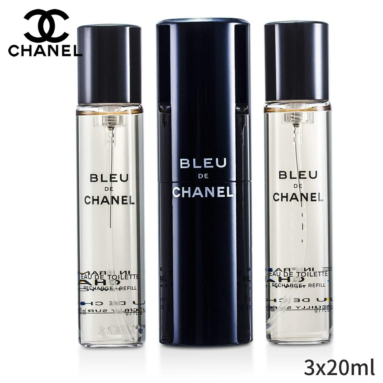 シャネル 香水 Chanel ブルードゥシャネル EDT トラベル スプレー&レフィル 2本 3x20ml メンズ 男性用 フレグランス 父の日 プレゼント ギフト 2022 人気 ブランド コスメ