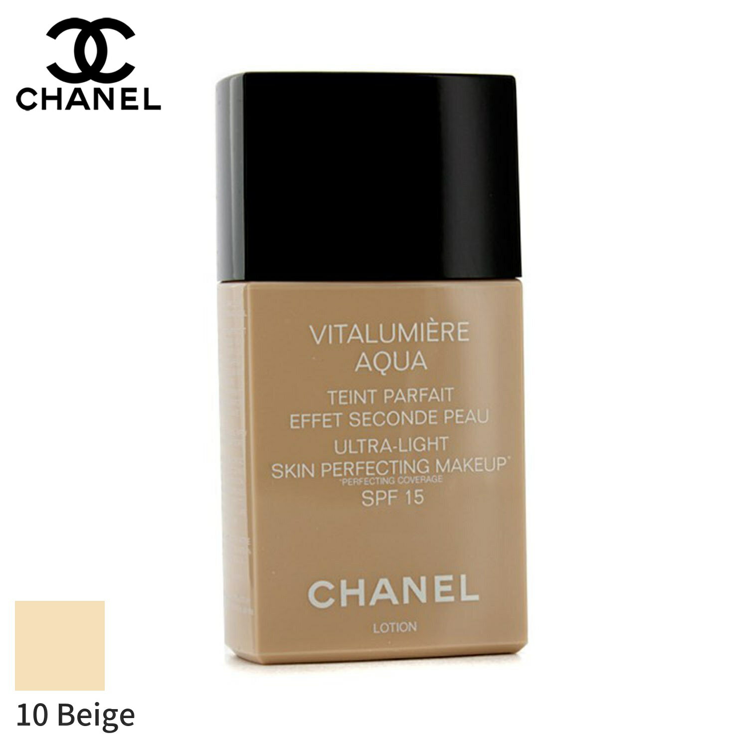 シャネル リキッドファンデーション Chanel ヴィタルミエール アクア SPF 15 - # 10 Beige 30ml メイクアップ フェイス カバー力 母の日 プレゼント ギフト 2024 人気 ブランド コスメ