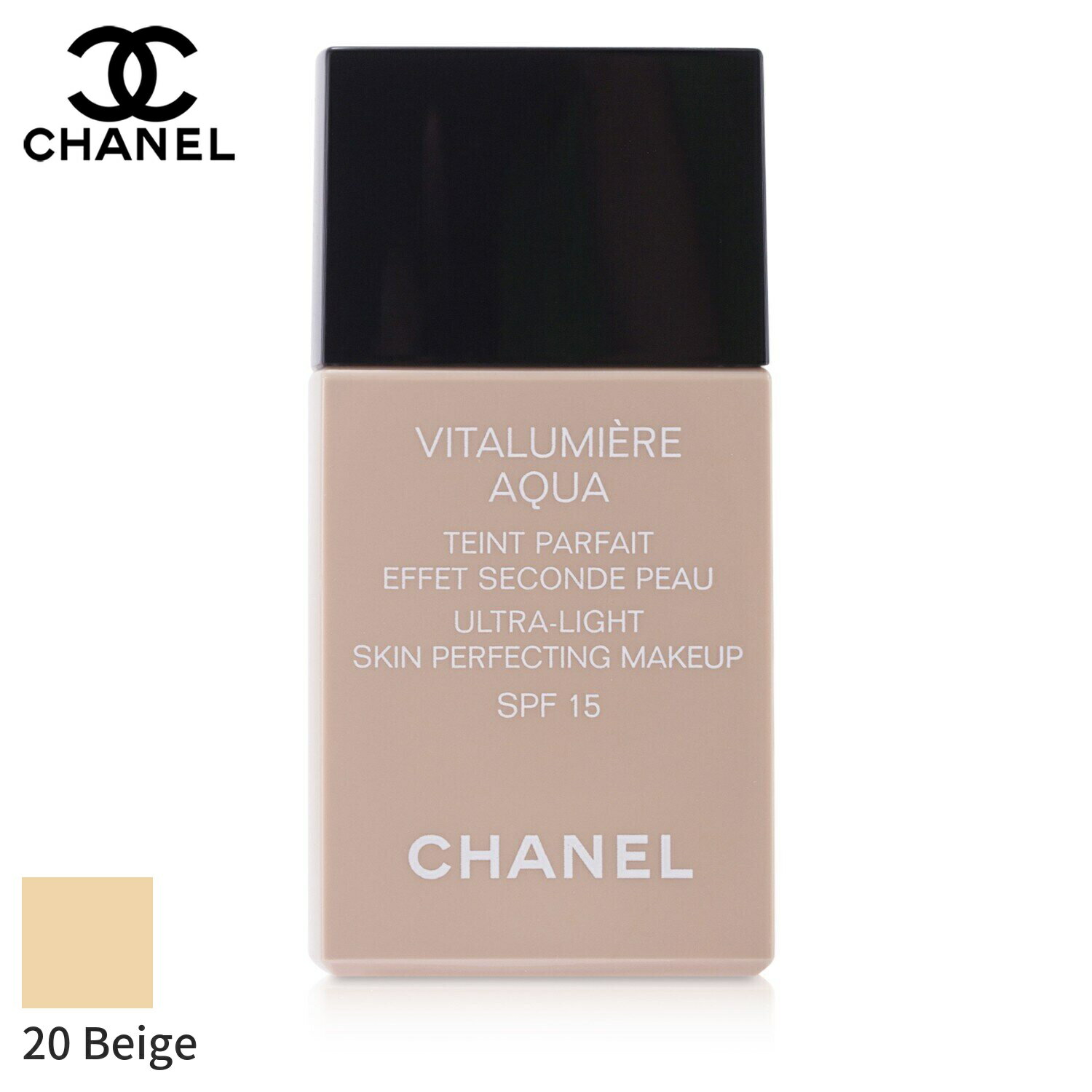 シャネル コスメ シャネル リキッドファンデーション Chanel ヴィタルミエール アクア SPF 15 - # 20 Beige 30ml メイクアップ フェイス カバー力 母の日 プレゼント ギフト 2024 人気 ブランド コスメ