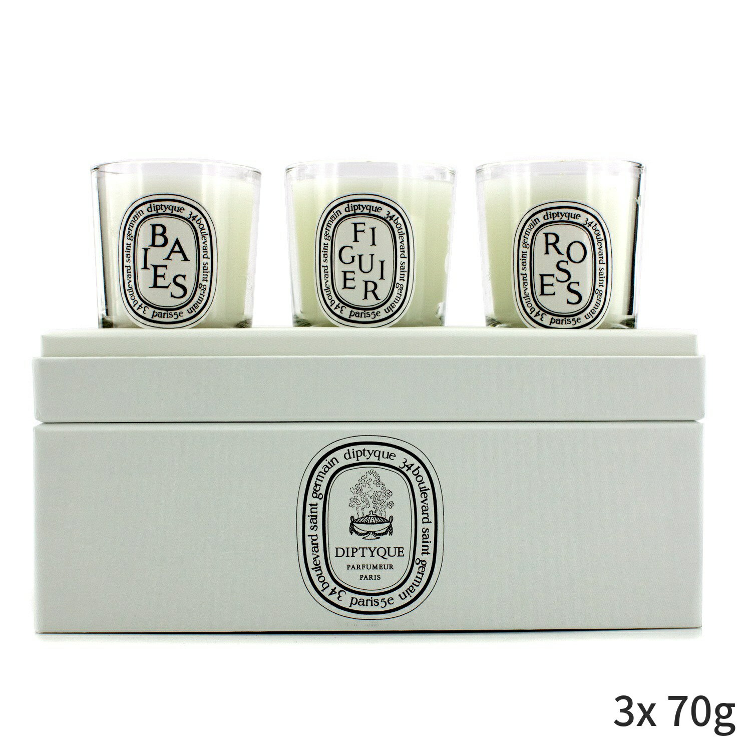 ディプティック セット＆コフレ Diptyque ギフトセット ミニ キャンドル コフレ: (ベ・フィギエ・ローズ) 3x 70g ホームフレグランス セット コフレ おしゃれ 母の日 プレゼント ギフト 2024 人気 ブランド コスメ