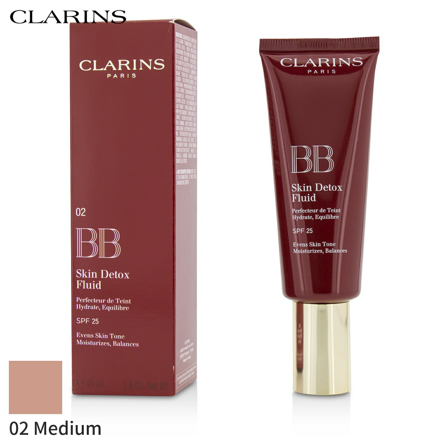 NX BBN[ Clarins BB XLtCh SPF25 - #02 Medium 45ml CNAbv tFCX ̓ v[g Mtg 2024 lC uh RX