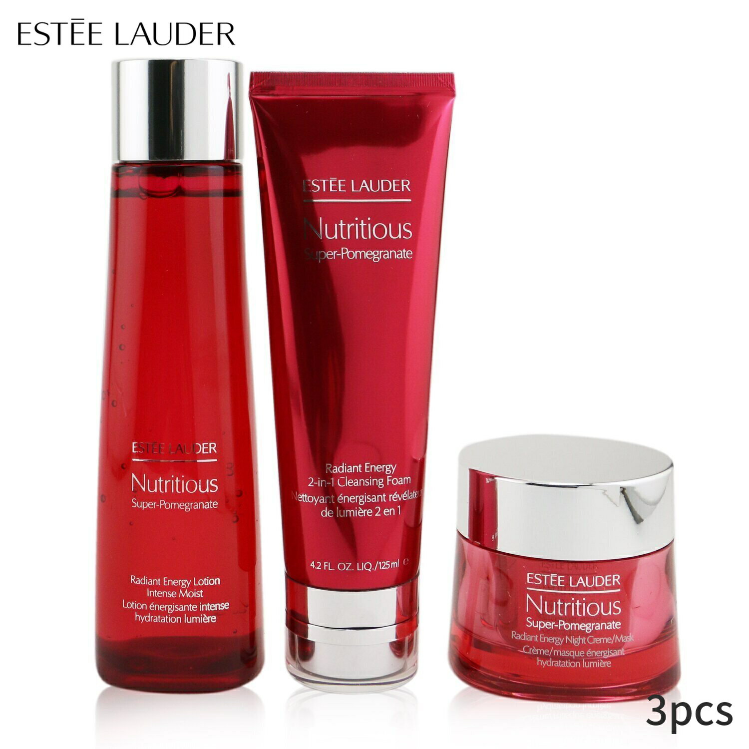 エスティ ローダー コフレ エスティローダー セット＆コフレ Estee Lauder ギフトセット 【ニュートリシャス スーパーザクロ オーバーナイト ラディアンス コレクション】クレンジングフォーム 125ml+ローションインテンスモイスト 200ml+ナイトクリーム 50ml 3pcs レディース スキンケア 女性用