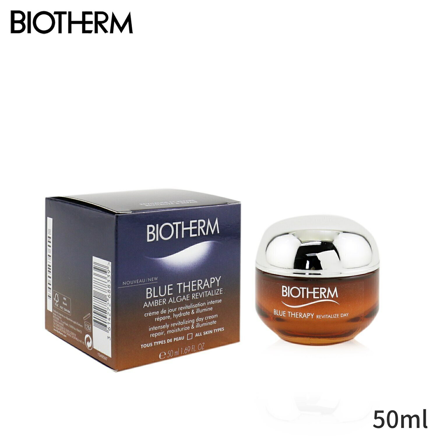 ビオテルム 保湿・トリートメント Biotherm ブルー セラピー アンバー アルジー リバイタライズ インテンスリー リバイタライジング デイ クリーム 50ml レディース スキンケア 女性用 基礎化粧品 フェイス 母の日 プレゼント ギフト 2023 人気 ブランド コスメ