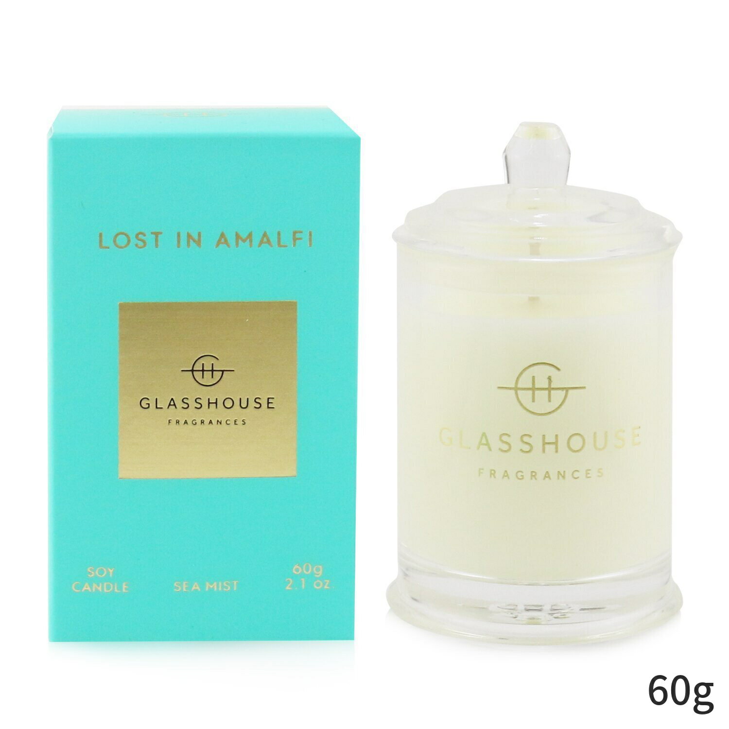 グラスハウス キャンドル Glasshouse フレグランスキャンドル おしゃれ 可愛い Triple Scented Soy Candle - Lost In Amalfi (Sea Mist) 60g ホームフレグランス 母の日 プレゼント ギフト 2024 人気 ブランド コスメ