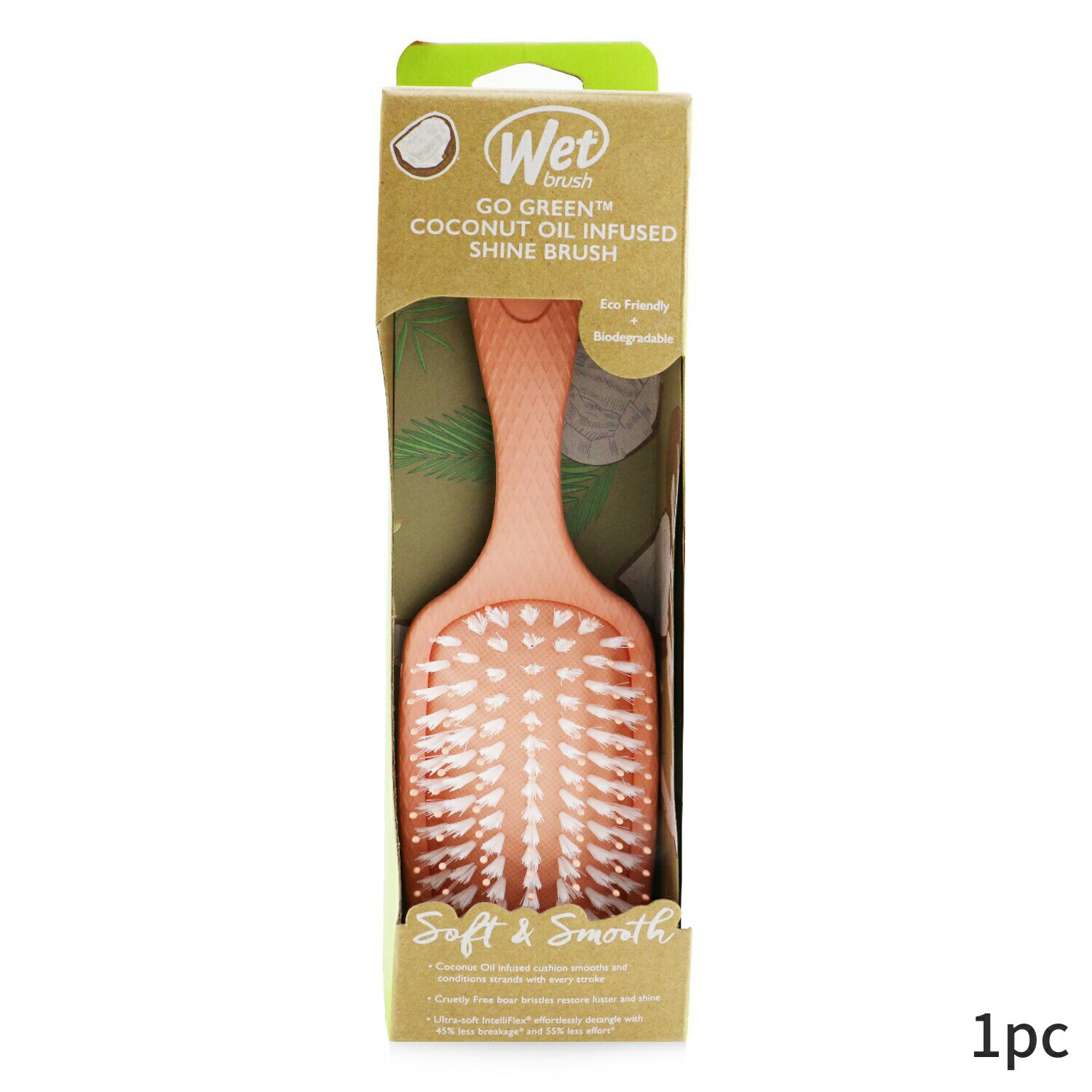 楽天BeautyLover楽天市場店ウェットブラシ ヘアブラシ Wet Brush くし Go Green Oil Infused Shine Enhancer - # Coconut 1pc ヘアケア アクセサリー 母の日 プレゼント ギフト 2024 人気 ブランド コスメ