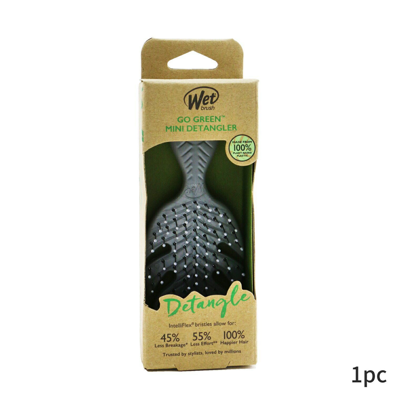 ウェットブラシ ヘアブラシ Wet Brush くし Go Green Mini Detangler - # Grey 1pc ヘアケア アクセサ..