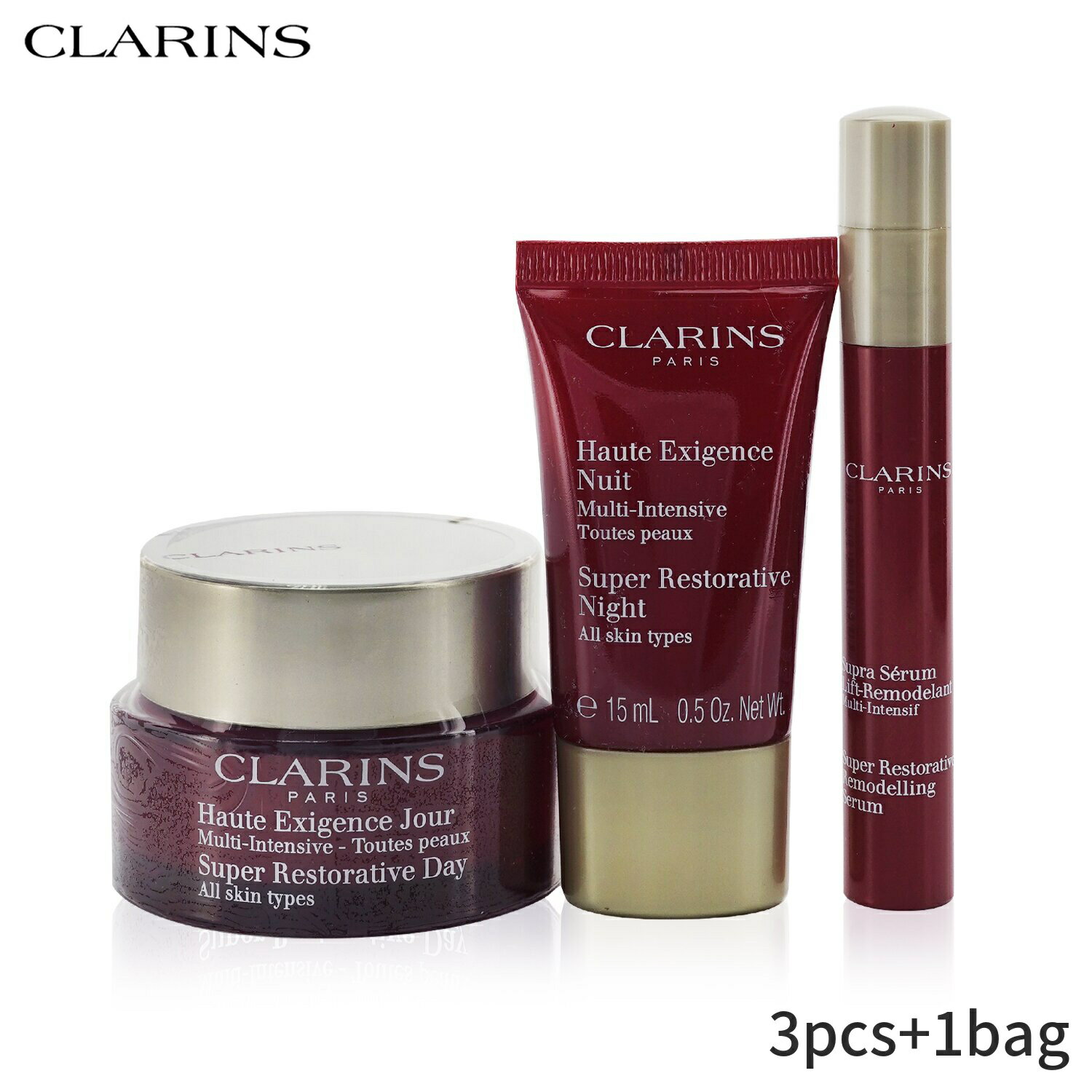 クラランス コフレ クラランス セット＆コフレ Clarins ギフトセット スーパーリストレイティブコレクション。デイクリーム50ml+ナイトクリーム15ml+リモデリングセラム10ml+バッグ 3pcs+1bag レディース スキンケア 女性用 基礎化粧品 スキンケアセット おしゃれ 母の日