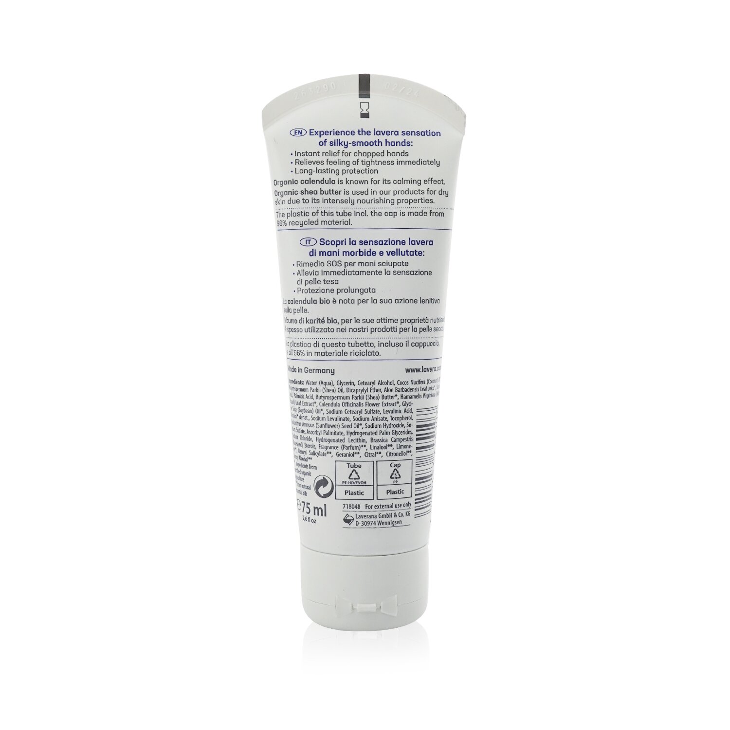 ラヴェーラ ハンドクリーム Lavera 手荒れ SOS Help Repar Hand Cream With Organic Celendula & Shea Butter - For Very Dry, Chapped Skin 75ml レディース スキンケア 女性用 基礎化粧品 ボディ 誕生日プレゼント ギフト 人気 ブランド コスメ