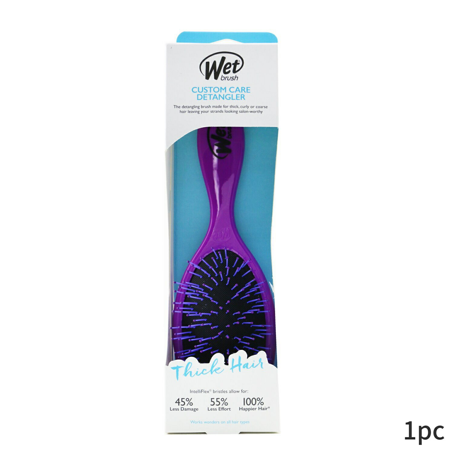 楽天BeautyLover楽天市場店ウェットブラシ ヘアブラシ Wet Brush くし Custom Care Detangler Thick Hair - # Purple BWR830CCPR 1pc ヘアケア アクセサリー 母の日 プレゼント ギフト 2024 人気 ブランド コスメ