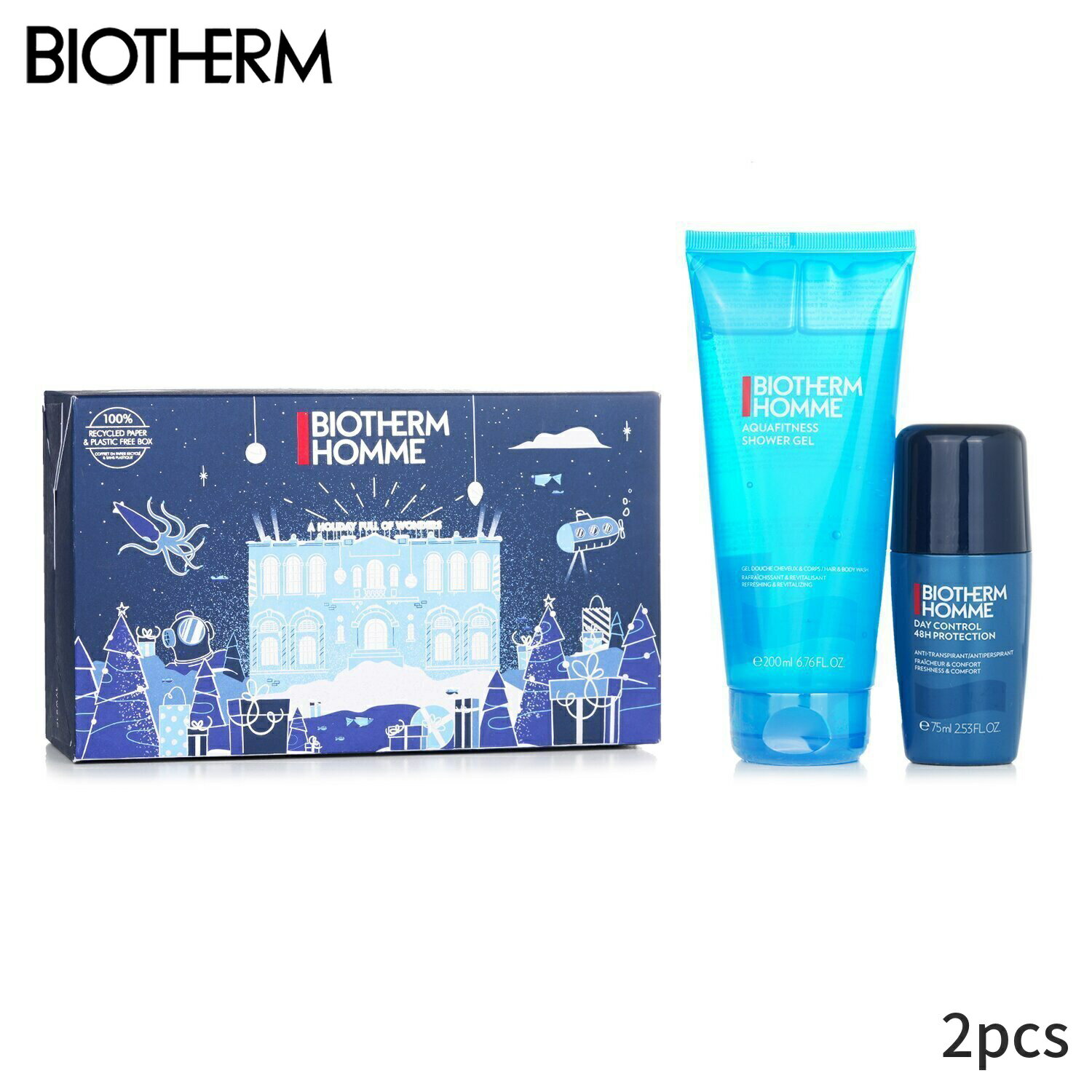 スキンケア ギフトセット メンズ ビオテルム セット＆コフレ Biotherm ギフトセット Aquafitness Refresh & Revitalize Set 2pcs メンズ スキンケア 男性用 基礎化粧品 スキンケアセット おしゃれ 父の日 プレゼント ギフト 2024 人気 ブランド コスメ