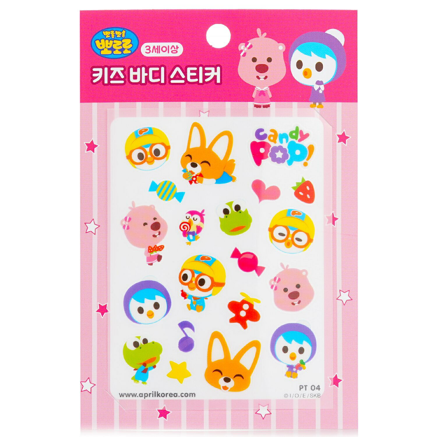 AprilKorea ꡼ April Korea Pororo Body Sticker - # PT04 1pc ᥤå  ץ쥼 ե 2024 ͵ ֥ 