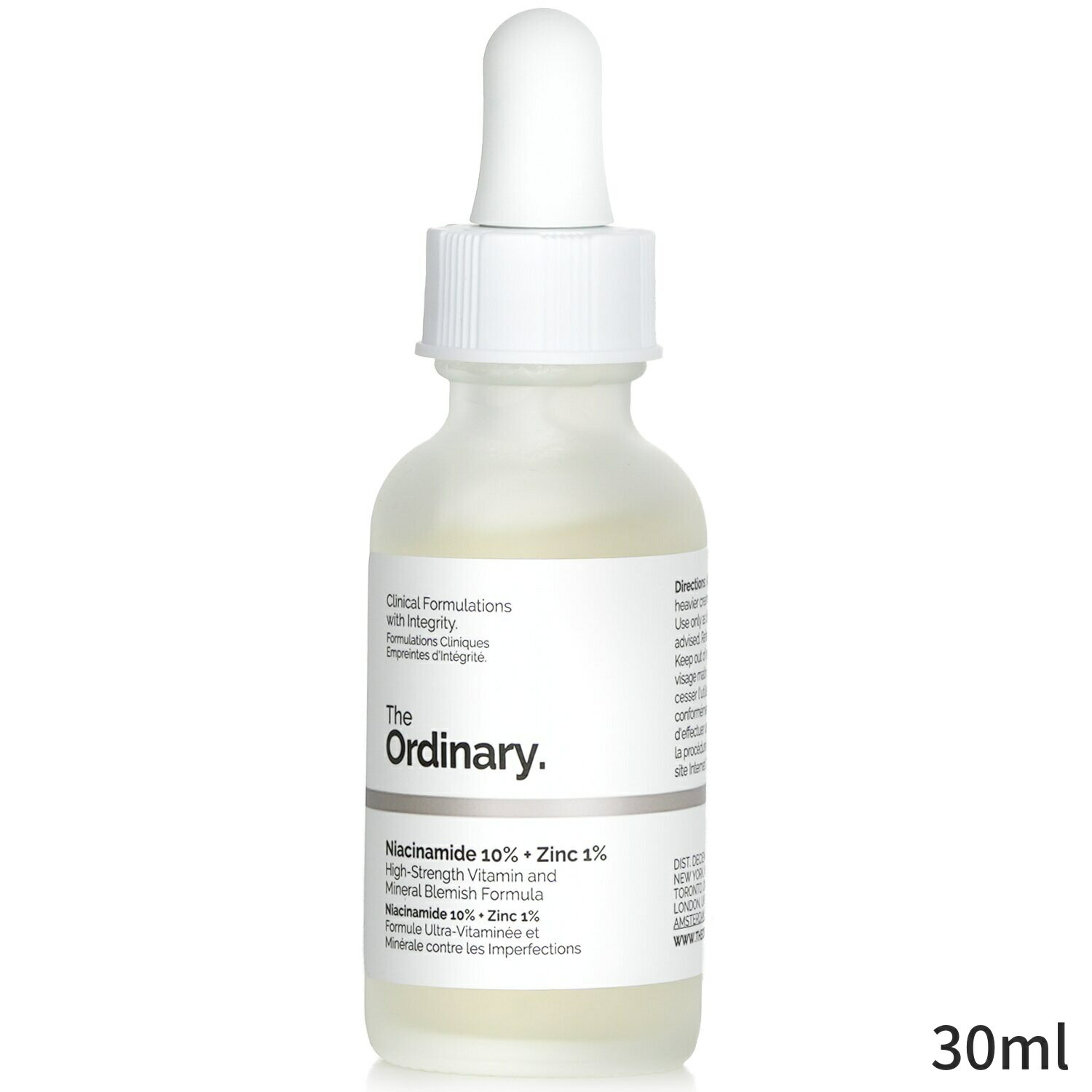 ジオーディナリー 美容液 The Ordinary Niacinamide 10% + Zinc 1% 30ml レディース スキンケア 女性用 基礎化粧品 フェイス 母の日 プレゼント ギフト 2023 人気 ブランド コスメ