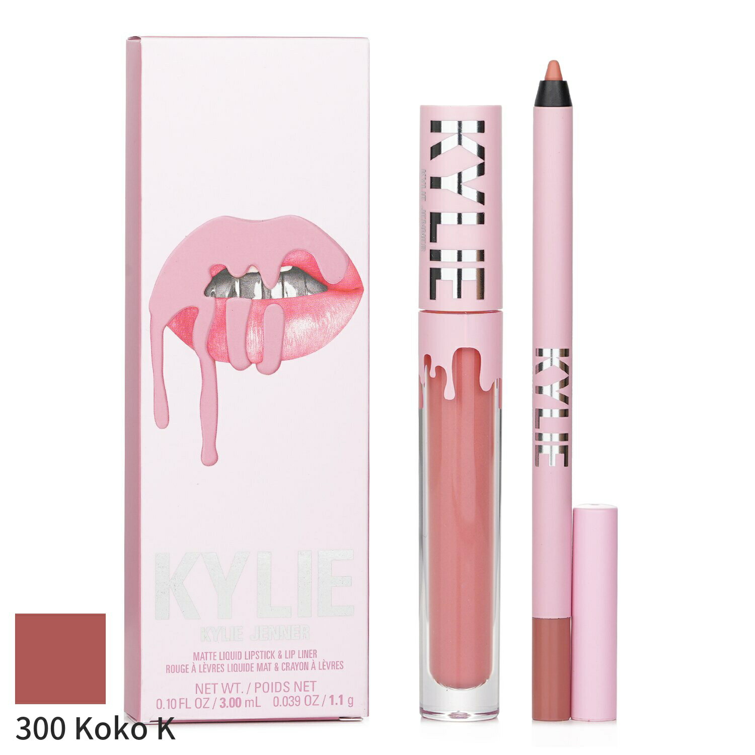 JC[oCJC[WFi[ ZbgRt Kylie By Jenner MtgZbg Matte Lip Kit: Liquid Lipstick 3ml + Liner 1.1g - # 300 Koko K 2pcs CNAbv CNAbvZbg  ̓ v[g Mtg 2024 lC