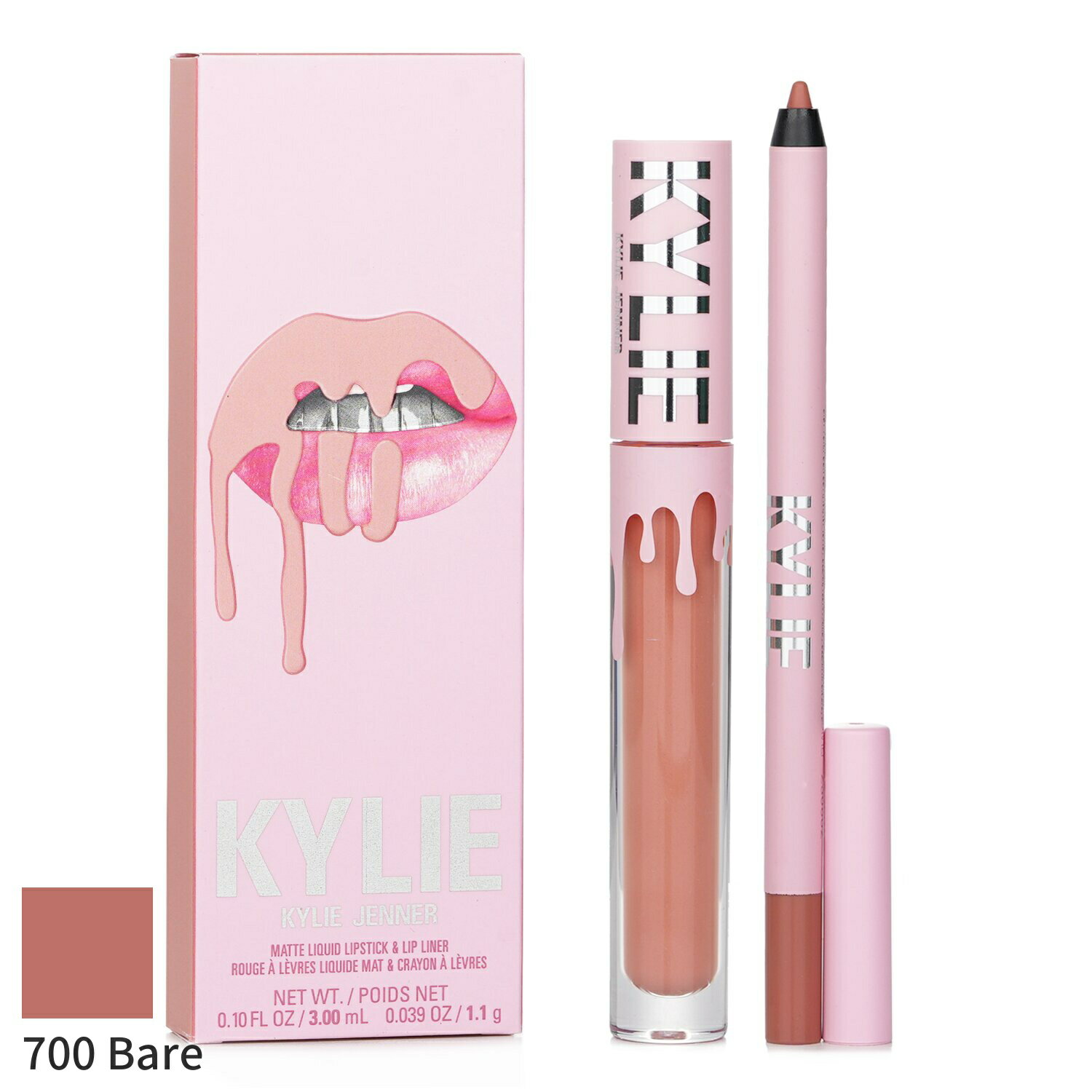 カイリーバイカイリージェンナー セット＆コフレ Kylie By Jenner ギフトセット Matte Lip Kit: Liquid Lipstick 3ml Liner 1.1g - 700 Bare 2pcs メイクアップ メイクアップセット おしゃれ 母の日 プレゼント ギフト 2024 人気 ブランド