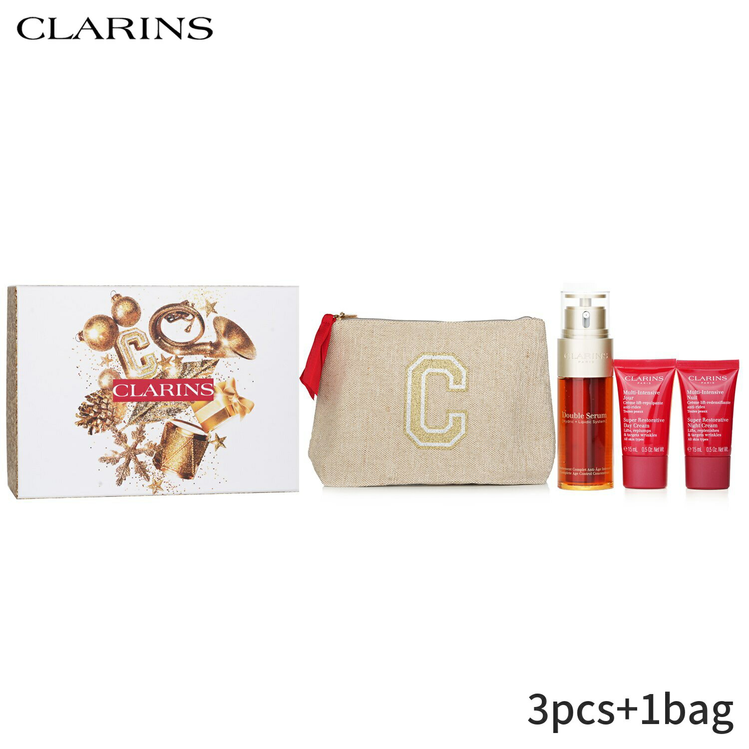 クラランス コフレ クラランス セット＆コフレ Clarins ギフトセット Rituale Double Serum & Multi Intensive Set: 3pcs+1bag レディース スキンケア 女性用 基礎化粧品 スキンケアセット おしゃれ 母の日 プレゼント ギフト 2024 人気 ブランド コスメ