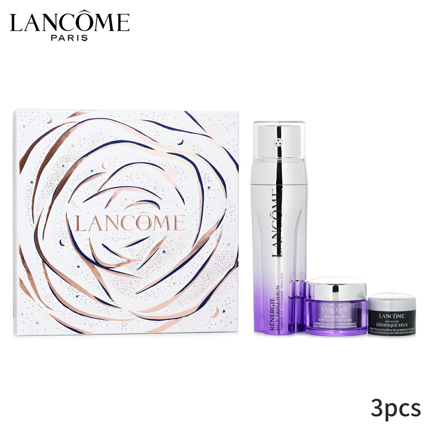 ランコム コフレ ランコム セット＆コフレ Lancome ギフトセット Renergie and Genifique Skincare Set: H.C.F. Triple Serum 50ml + H.P.N. 15ml Eye Cream 5ml 3pcs レディース スキンケア 女性用 基礎化粧品 スキンケアセット おしゃれ