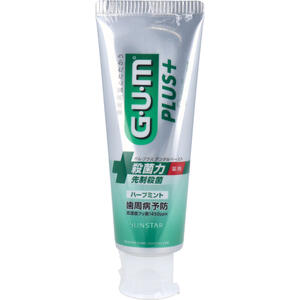 GUM ガム・プラスデンタルペースト ハーブミント 120g　 【サンスター　G・U・M　PLUS＋　歯周病 歯肉炎 歯周炎)予防 口臭防止 ムシ歯の発生及び進行の予防　歯磨き粉　デンタルケア　オーラルケア　口臭予防】