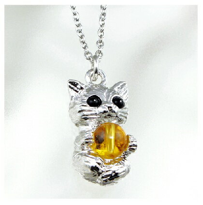 お願い小猫ペンダント＜ジュエリー品質保証書付き＞ 【開運グッズ　ファッション　お守り　アクセサリー】