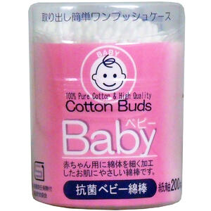 【送料込・まとめ買い×10個セット】山洋 くまBABY 綿棒 デコボコタイプ 180本入 抗菌タイプ