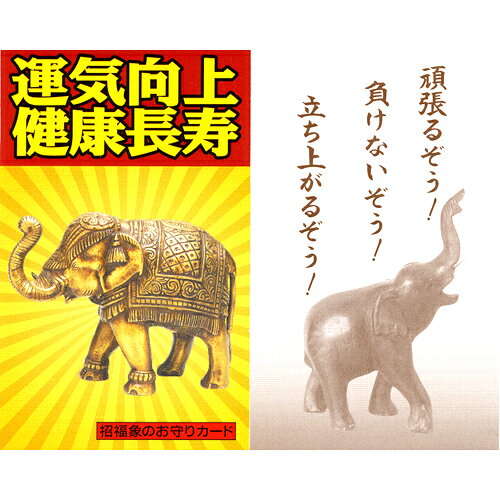 開運象の幸せストラップ＜招福象のお守りカード付き＞ 【開運グッズ　パワーストーン　ファッション　お守り　アクセサリー】