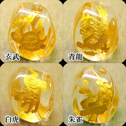 四神獣・竜神・水晶ストラップ＜風水パワーカード付き＞ 【開運グッズ　ファッショ...