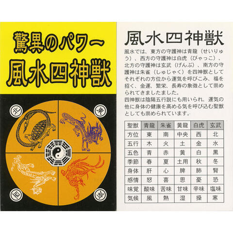 四神獣・竜神・水晶ストラップ＜風水パワーカード付き＞ 【開運グッズ　ファッショ...