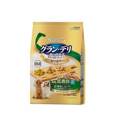 Dog Food - グラン・デリ　カリカリ仕立て　成犬用　低脂肪彩り野菜入りセレクト　脂肪分約25％カット 1.6kg　 【ユニ・チャーム　ドッグフード　ペットフード　国産総合栄養食　日本製】