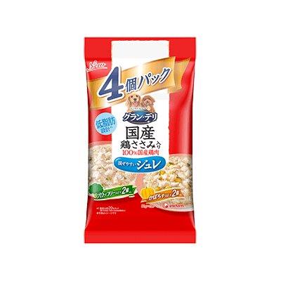 乐天商城 - グラン・デリ国産鶏ささみパウチ　ジュレ　ブロッコリー・かぼちゃ 80g×4　 【ユニ・チャーム　ドッグフード　ペットフード　国産総合栄養食　日本製】