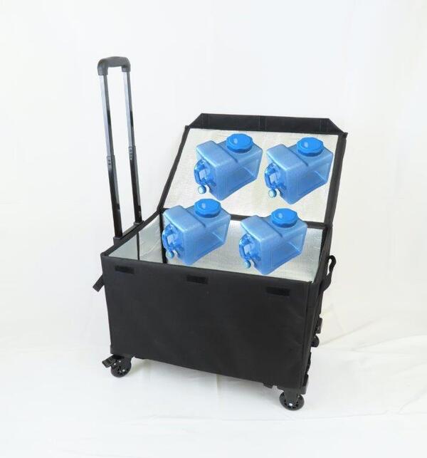 Felio ウォータータンクカート 8Lタンク4個付き 保冷タイプ 【給水タンク　飲料水タンク　防災グッズ　..