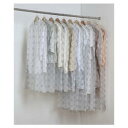 ティッシュ式 洋服カバー50枚セット モダンフラワー柄 (Mサイズ40枚、Lサイズ10枚) 【洋服収納用品 収納グッズ】